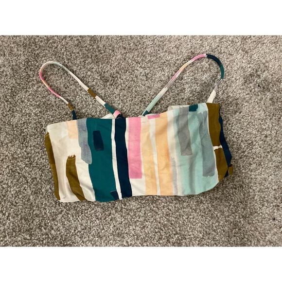 Bikini Lab Bandeau Bikini Swimsuit Top& Cutout Hipster Bottom in Paint Party,S - Picture 6 of 8